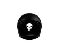punisher tête de mort pour casque 6851 autocollant adhésif sticker - Taille : 8 cm - Couleur : blanc