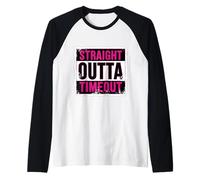 Punition Straight Outta Timeout pour Tout-Petits, Filles et Enfants Manche Raglan