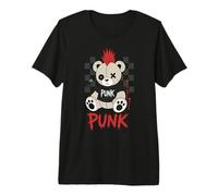 Punk Bear Goth Teddy Alternative Emo Rebelle Animal T-Shirt Haut de Gamme