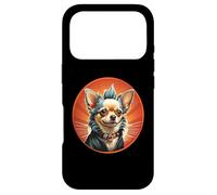 Punk Chihuahua Mohawk Veste en Cuir Treat Bone Rock Pet Dad Coque pour iPhone 17 Pro