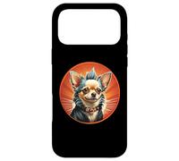 Punk Chihuahua Mohawk Veste en Cuir Treat Bone Rock Pet Dad Coque pour iPhone 17 Pro Max