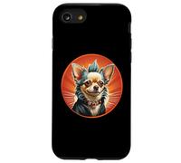 Punk Chihuahua Mohawk Veste en Cuir Treat Bone Rock Pet Dad Coque pour iPhone SE (2020) / 7/8
