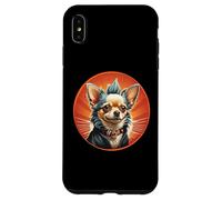 Punk Chihuahua Mohawk Veste en Cuir Treat Bone Rock Pet Dad Coque pour iPhone XS Max