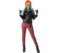 Punk Costume Rouge Et Noir Femmes (Taille Xs/S) Multicolore