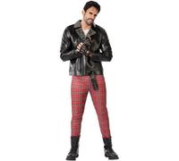 Punk Costume Rouge Et Noir Hommes (Taille M/L) Multicolore