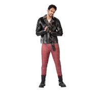 Punk Costume Rouge Et Noir Hommes (Taille M/L) Multicolore