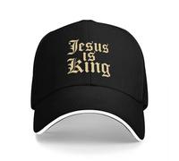 Punk de Rue Gothique en Plein air Unisexe Golden Jesus is King Pool Party Bonnets de Baseball Femmes Adultes Écran Solaire de Plage Chupeau de Plage Hip Hop Casquette de Camionneur Cadeau