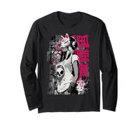 Punk Girl avec Masque Kitsune et Kanji Manche Longue