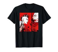 Punk Girl Rage Art avec tête de Mort Style Bande dessinée T-Shirt