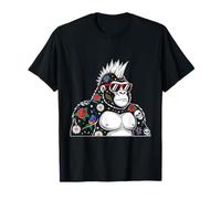 Punk Gorille Punk Rocker pour Tout-Petits Garçons Enfants T-Shirt