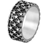 Punk Hip Hop Simple 316l Acier Inoxydable Étoile Bague pour Hommes Femmes Mode Cinq Pointes Étoiles Anneaux Hommes Bijoux Cadeau, Silver China, 8