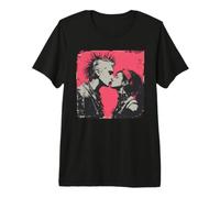 Punk Love - Moment de Baiser dans Le Style Rebelle T-Shirt Haut de Gamme