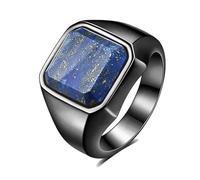 Punk Naturel Lapis Lazuli En Acier Inoxydable Anneaux De Mariage Pour Hommes Bijoux