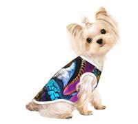 Punk Portrait Ram Skull T-shirt respirant sans manches pour petit chien et chat Taille M - Doux, léger et élégant