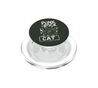 Punk Rock Chat Noir Chat Rebelle Chaton Félin Humour PopSockets PopGrip pour MagSafe