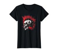 Punk Rock Crâne avec Iroquois - Grunge Style Design T-Shirt Graphique avec Valeur