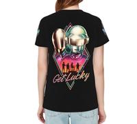 Punk Rock Daft T-Shirt Femme Mode Street Design Manches Courtes Graphique T-Shirt Chemise Noir Grand