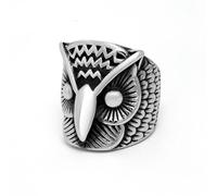 Punk Rock en acier inoxydable hibou bague pour hommes Cool argent-couleur rétro bijoux cadeau