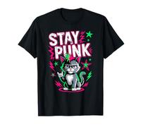 Punk Rock Hommes Enfants Femmes Chat Drôle T-Shirt