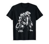 Punk Rock Kaiju Mohawk Collier à Pointes drôle Vintage Badass T-Shirt