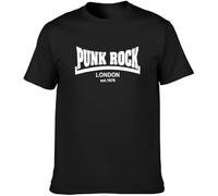 Punk Rock London Est.1976 Black Unisex Men's Tee Manches Courtes(XX-Large)