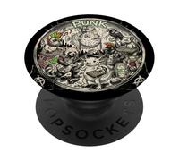 Punk Rock Musique Animal Drôle Capybara Shiba-Inu Punk Band PopSockets PopGrip Adhésif