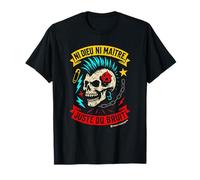 Punk Rock Musique Crâne Anarchiste - Ni Dieu Ni Maître T-Shirt