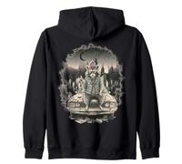Punk Rock Raccoon Old Car City Urban Trash Panda Sweat à Capuche