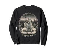 Punk Rock Raccoon Old Car City Urban Trash Panda Sweatshirt