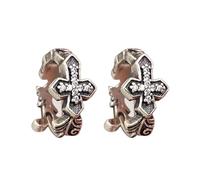 Punk Rock Single Ored Studs For Men Retro Crosses Designs Bijoux En Alliage Robuste Portable Pour Les Concerts Casual Wear Men's Fashion Déclaration De Mode Moules D'oreilles