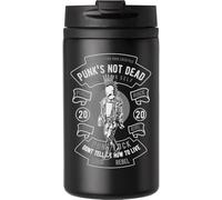 Punk Rock Style Punk's Not Dead Loud Rebel Tasse à café de voyage pour boissons chaudes et froides Tasse isotherme à double paroi avec couvercle étanche Noir