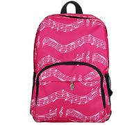 PUNK Sac à dos d’écolier à motifs de notes de musique, tissu Oxford (4 couleurs) Musical notes patterns pink