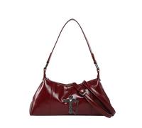 Punk Sac bandoulière vintage en cuir PU avec crampons de chaîne en métal Grande capacité Poches sous les bras pour femmes Gothique Punk Sac à bandoulière, rouge