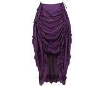 Punk Sexy Femmes Clipper Party Maxi Robe Salut Bas Costume Steampunk Gothique Corset Jupe Grande Taille-Violet-4XL