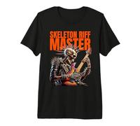 Punk Skeleton Riff Master T-Shirt Haut de Gamme