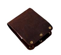 Punk Style Crazy Horse Leather Wallet - Men's Money Clip Card Holder with Stud Details, Coffee, Taglia Unica