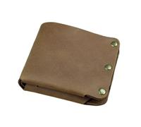 Punk Style Crazy Horse Leather Wallet - Men's Money Clip Card Holder with Stud Details, Light-brown, Taglia Unica