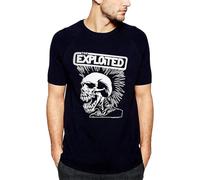 Punk Style Skull Mens T-Shirt Exploited Printed 2019 Summer New Casual Short Sleeve O-Neck T Shirts Streetwear Hip Hop Tops Tee Black 3XL