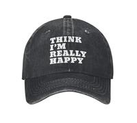 Punk Unisexe personnalisé Coton Penser Que Je suis Vraiment Heureux Casquette de Baseball Adulte réglable Papa Chapeau pour Hommes Femmes Sport Coton, pour Toutes Les Saisons