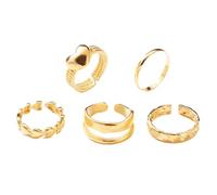 Punk Vintage Stars Moon Rings Set pour femme homme 3PCS or argent couleur géométrique ouverture Knuckle Ring Finger Joint Ring BijouxTraitement séduisant