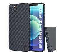 Punkcase Coque en fibre de carbone pour iPhone 12 Pro [Série AramidShield] Peau Kevlar ultra fine et légère fabriquée à partir de 100 % véritable fibre d'aramide | Protection de qualité militaire pour