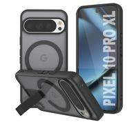 PunkCase Coque magnétique transparente avec béquille et anneau N52 pour Google Pixel 10 Pro XL [Série Lucid 3.0] | Coque de protection fine | Dos transparent anti-jaunissement | Pare-chocs en TPU |