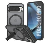 PunkCase Coque magnétique transparente pour Google Pixel 10 Pro [Série Lucid 3.0] avec béquille et anneau N52 | Coque de protection fine | Dos transparent anti-jaunissement | Pare-chocs en TPU |