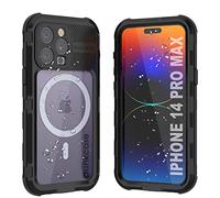 PunkCase pour iPhone 14 Pro Max Coque en Aluminium étanche [Metal Extreme Series 2.0] IP68 avec Protection d'écran intégrée | Protection Ultime pour iPhone 14 Pro Max (6,7") [Noir]