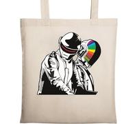 Punks not Dead Helmet Band Group Famous Singer Artist Pop Star Art Sac fourre-tout en coton écologique naturel Beige