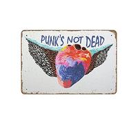 Punks Not Dead Impression Anarchiste Anarcho Punk Socialisme Eat The Rich Punk Anarchy Affiche Gauche en Métal Rétro Décoration Maison Plaque Décoration Murale Décoration de Maison Panneau de Ferme