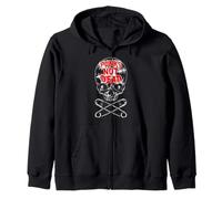 Punks Not Dead Punk Rock Vintage Vinyl Lover Gothic Skull Sweat à Capuche