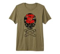 Punks Not Dead Punk Rock Vintage Vinyl Lover Gothic Skull T-Shirt Haut de Gamme