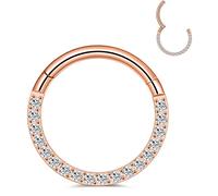 PunkTracker Anneau de nez en acier chirurgical 316L CZ CZ anneau de nez, bijoux de corps, boucles d'oreilles d'hélix, boucles d'oreilles tragus, piercing de nez conque rook bijoux créoles -