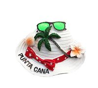 Punta Cana République dominicaine Aimant de réfrigérateur souvenir de voyage 3D Décoration magnétique autocollante peinte à la main